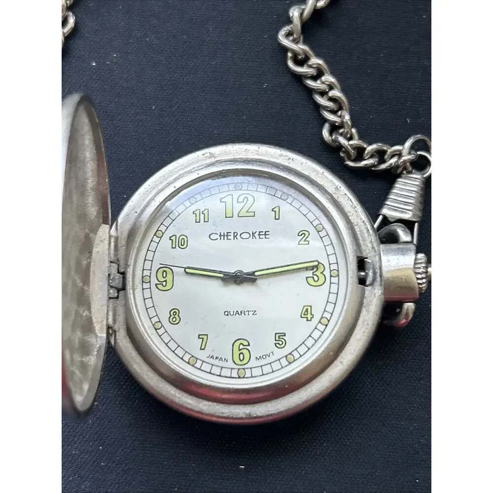 Cherokee Silver Tone Pocket Watch